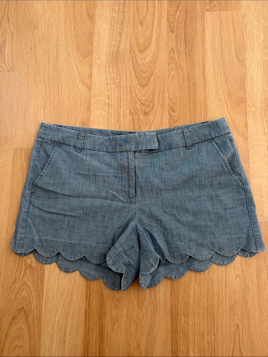 J. Crew Pants - J. Crew Blue Chambray Scallop Hem Shorts